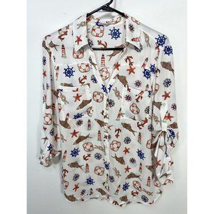 Express The Portofino Shirt Large Nautical Sailing Beach